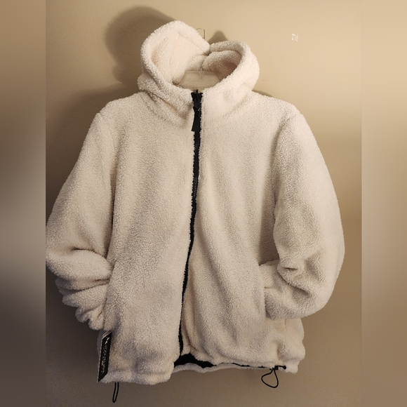 Koolaburra By Ugg Hooded Sherpa Reversible Coat Size Large - Picture 2 of 8